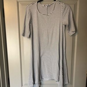 Black & White Stripe T-shirt Dress - Large